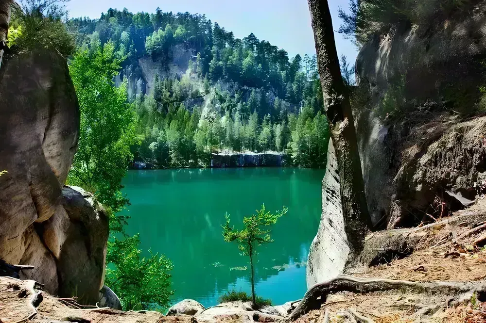 Great Waterfall in Adršpach rock city