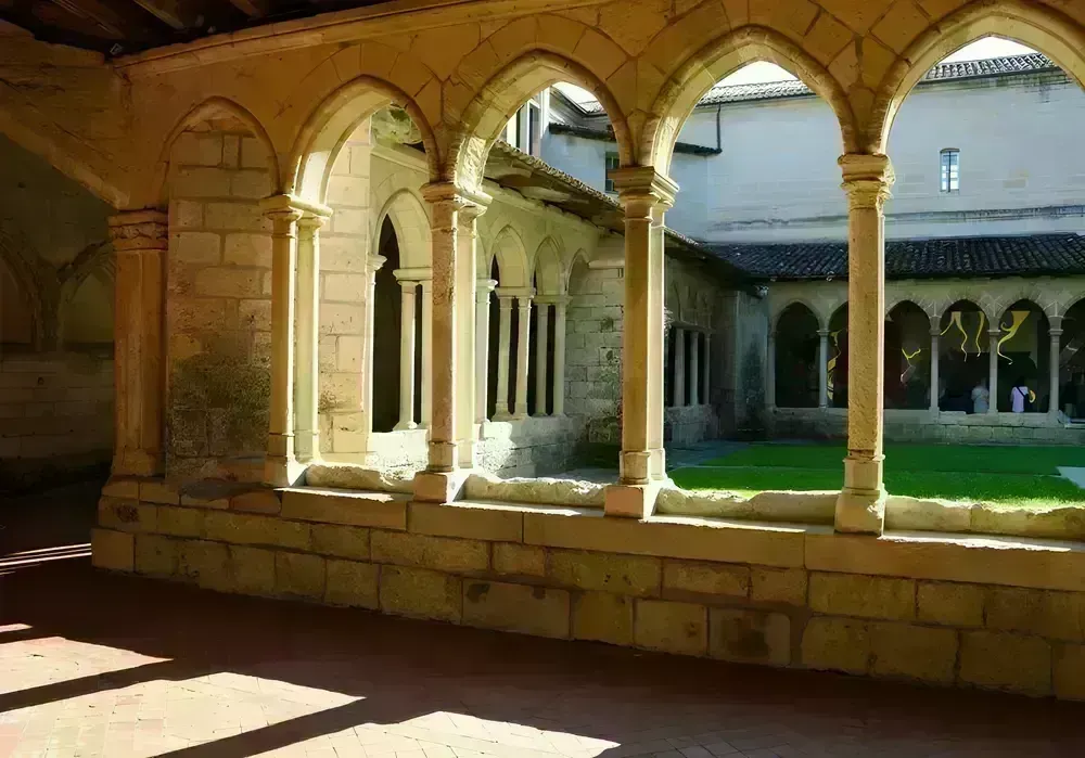 Hluboká castle courtyard with carved balconies