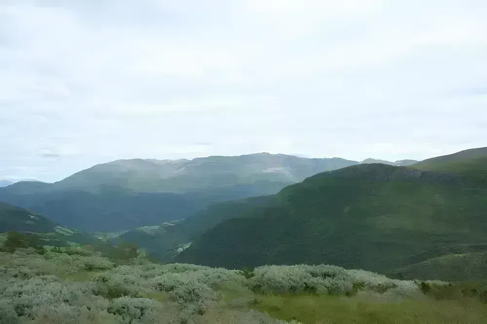 Rolling hills of the Hřebeny highlands
