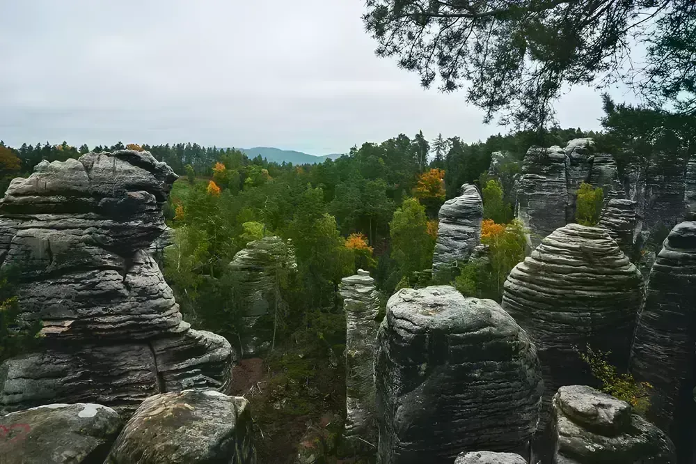 Scenic view of Bohemian paradise landscape