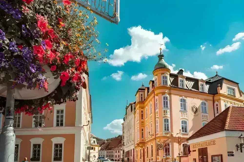 Panoramic view from Loket castle tower