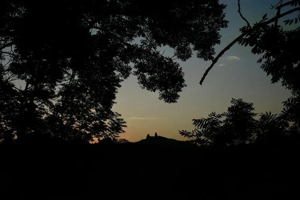 Trosky castle twin towers on volcanic plugs