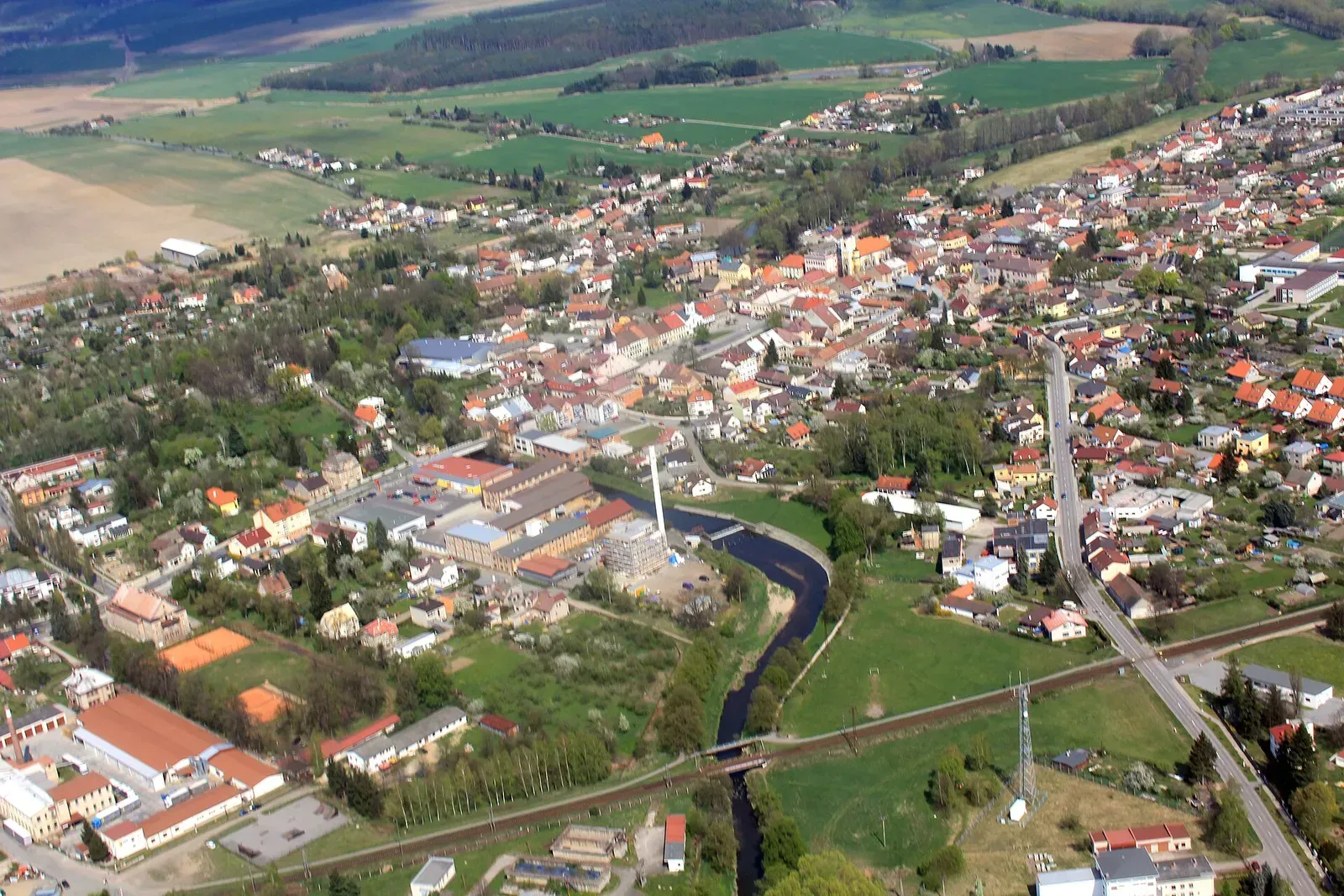 Town Třebechovice pod Orebem from air, eastern Bohemia, Czech Republic Třebechovice pod Orebem from air K2  5